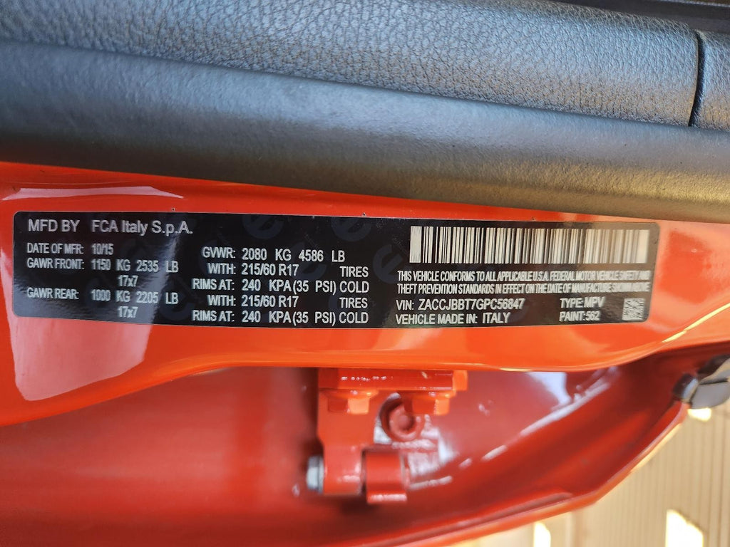 Used Front Left Seat Front fits: 2016 Jeep Renegade air bag bucket electric lumb