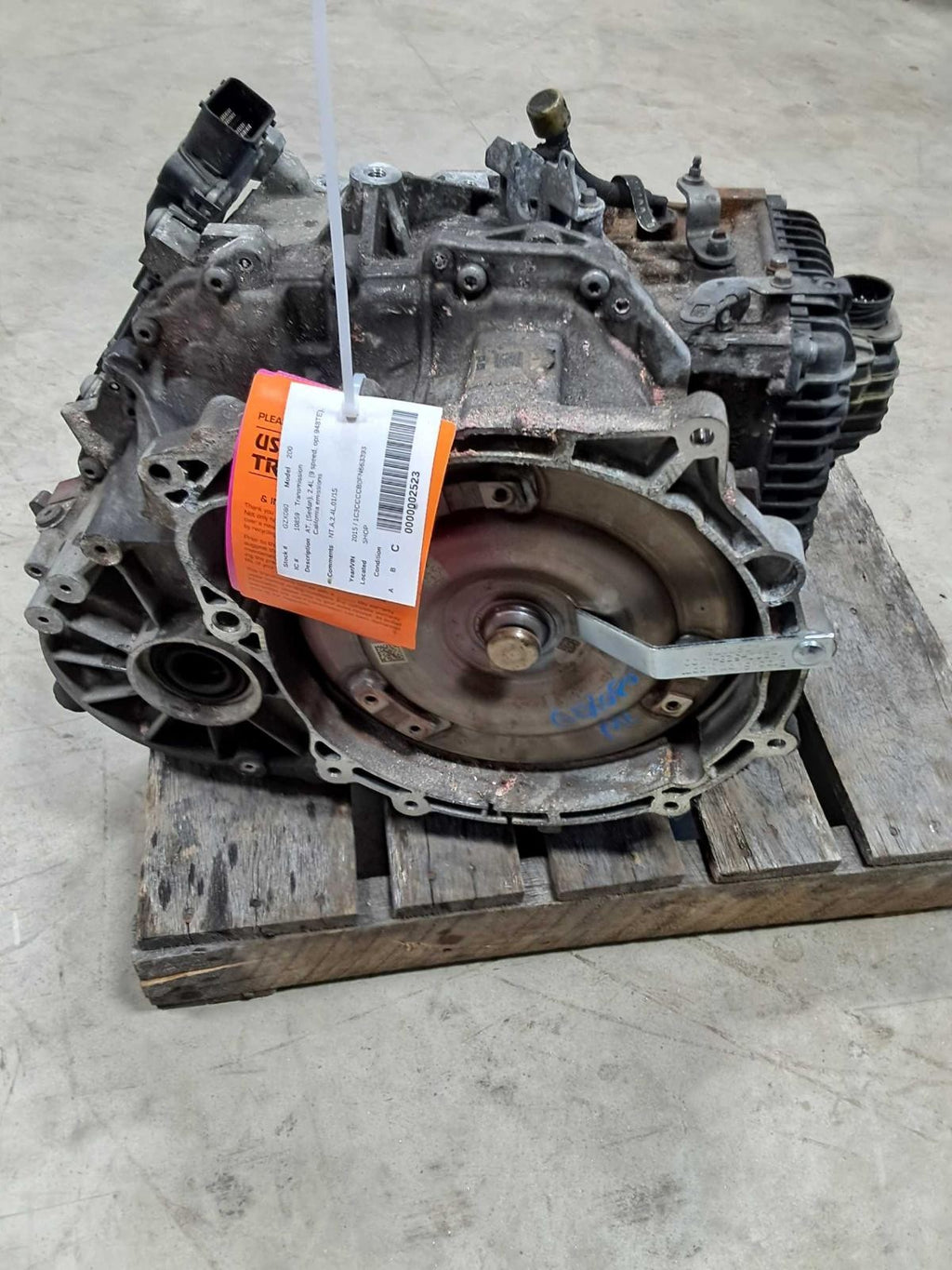 Used Automatic Transmission Assembly fits: 2015 Chrysler 200 AT Sedan 2.4L 9 spe