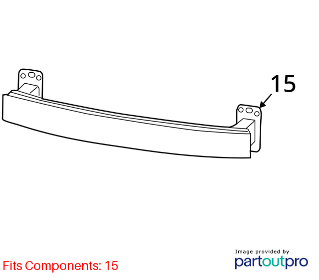Used Front Bumper Reinforcement Front fits: 2016 Dodge Dart Front Grade A