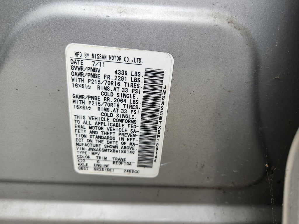 Used Starter Motor fits: 2011 Nissan Rogue  Grade A