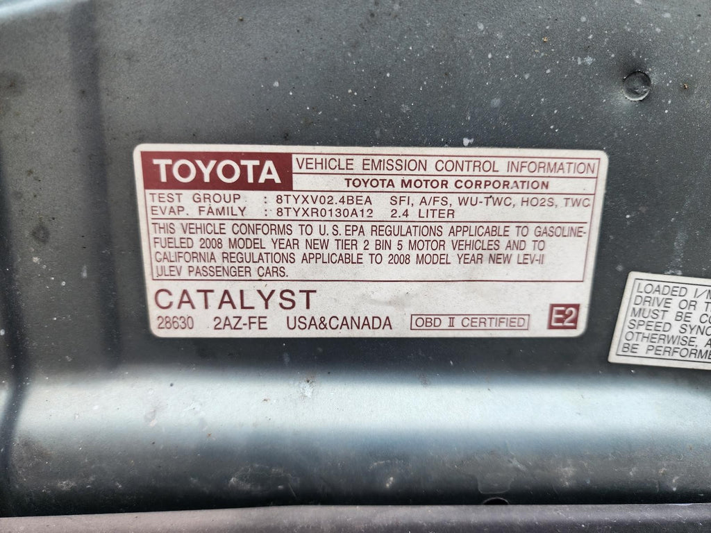 Used Alternator fits: 2008 Toyota Camry 2.4L 2AZFE engine Grade C