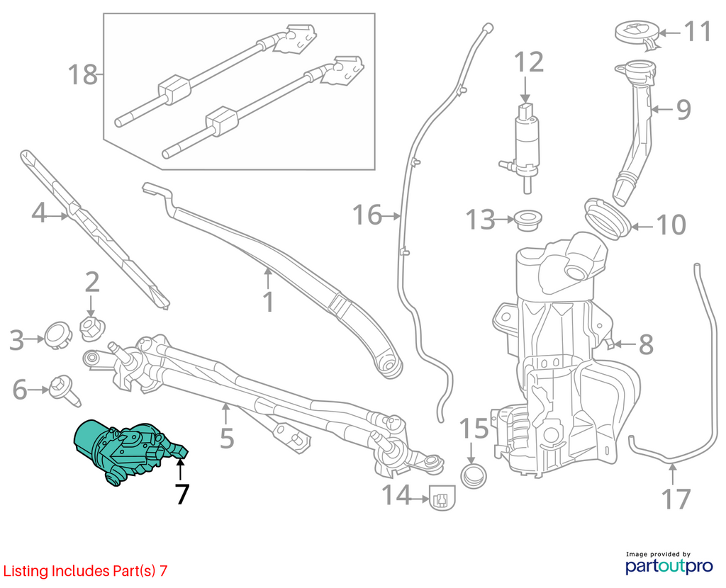 Used Windshield Wiper Motor fits: 2020 Chrysler Pacifica  Grade A