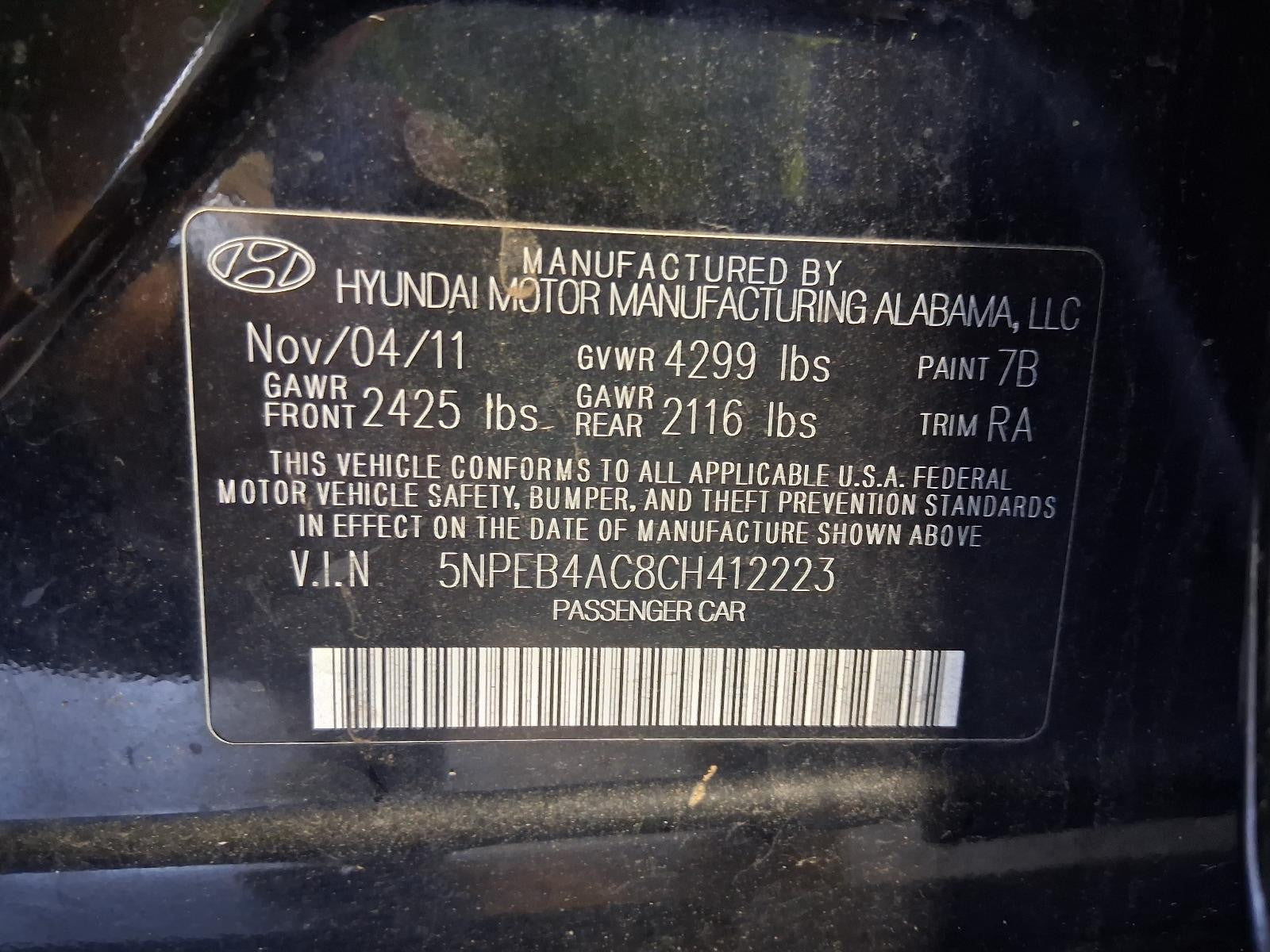 Used Windshield Wiper Motor fits: 2012 Hyundai Sonata 2.4L VIN C 8th digit Grade