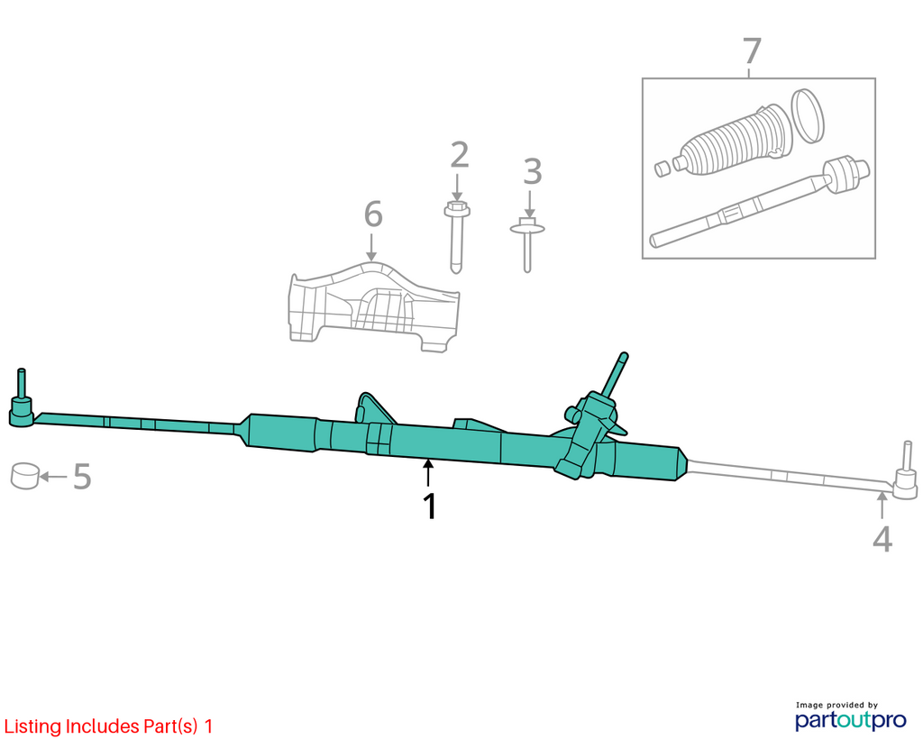 Used Rack and Pinion Assembly fits: 2018 Dodge Caravan front Grade A