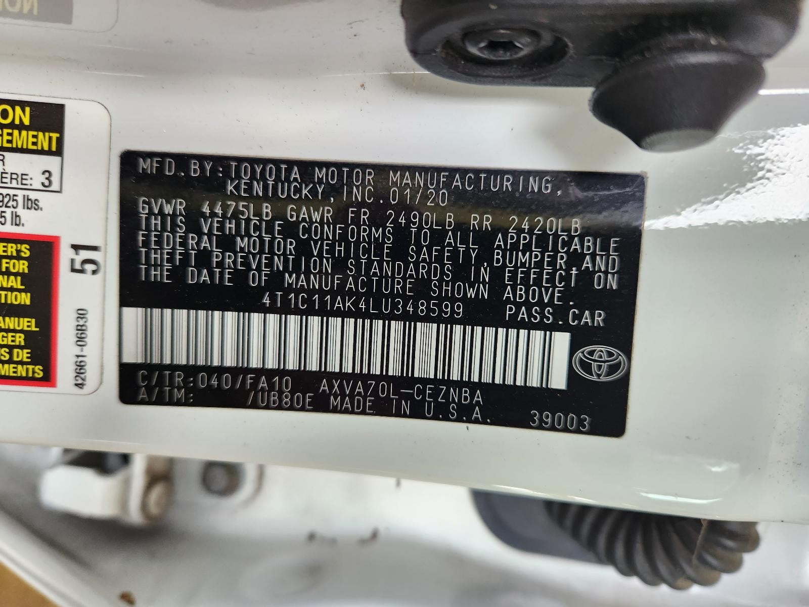 Used Windshield Wiper Motor fits: 2020 Toyota Camry  Grade A