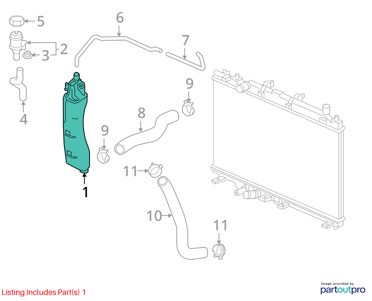 Used Engine Coolant Reservoir fits: 2022 Honda Hr-v  Grade A
