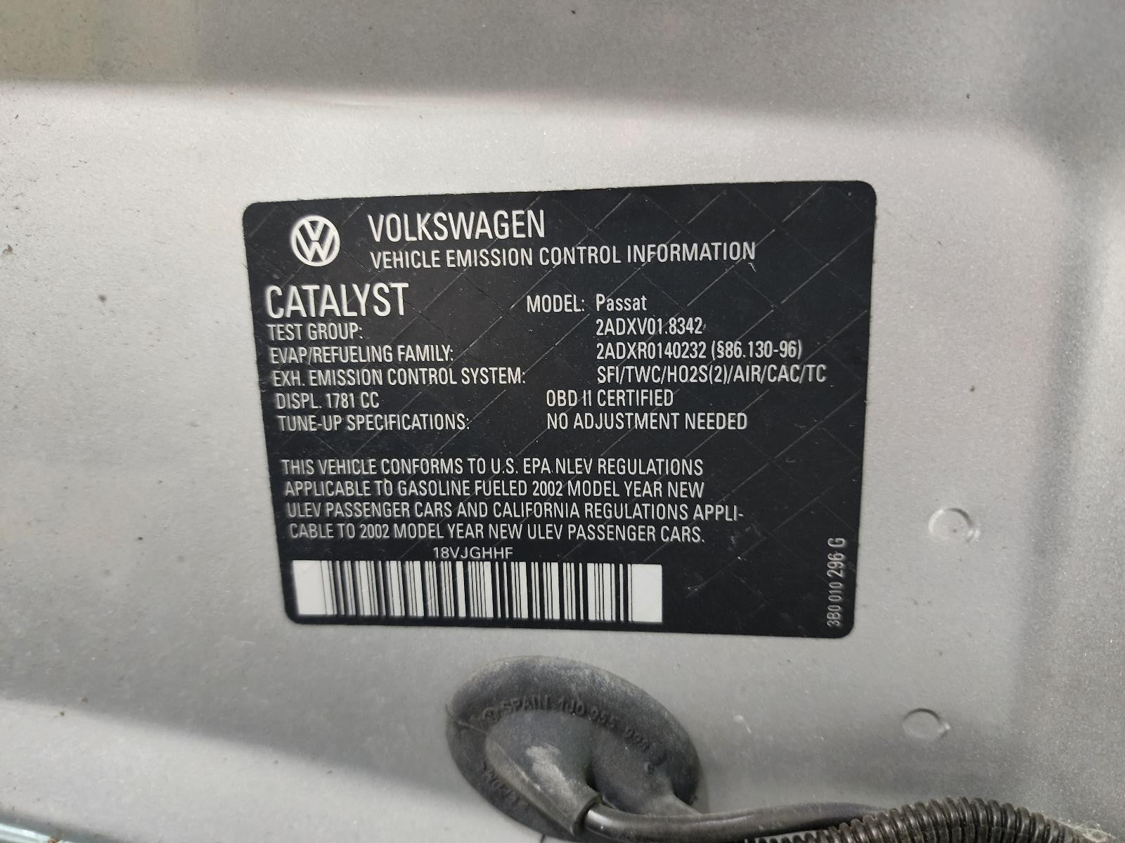 Used Engine Coolant Reservoir fits: 2002 Volkswagen Passat  Grade A