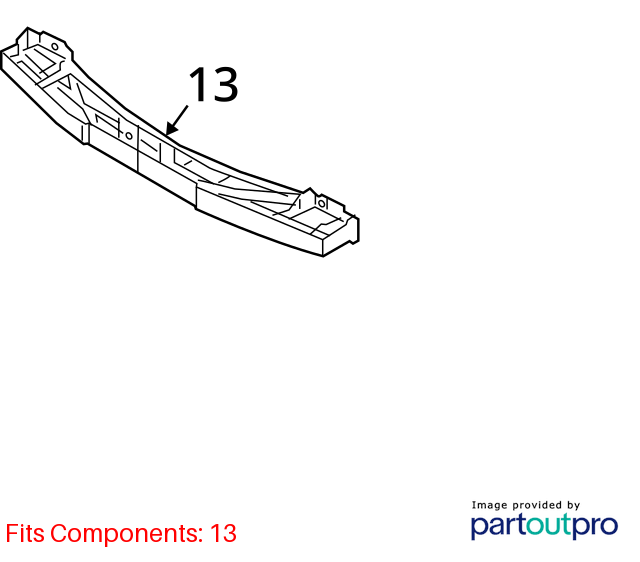 Used Rear Bumper Reinforcement Rear fits: 2017 Hyundai Elantra Sedan Korea built