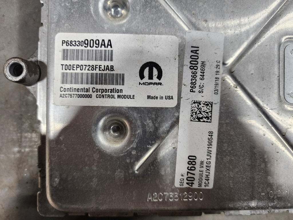 Used Engine Control Module (ECM) fits: 2018 Jeep Wrangler Electronic Control Mod