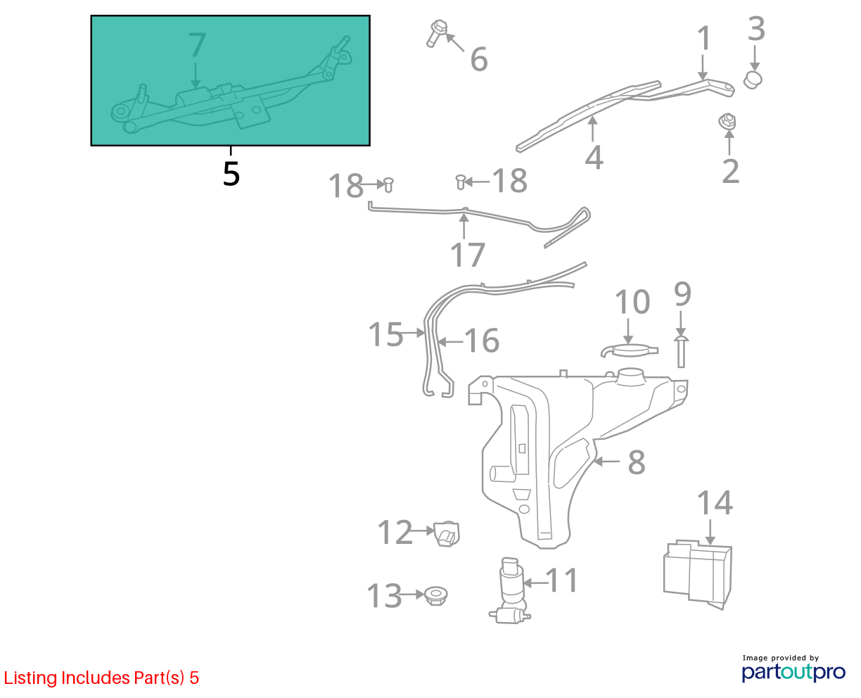 Used Windshield Wiper Motor fits: 2012 Dodge Journey includes linkage Grade A