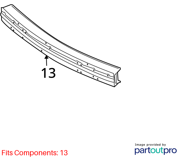 Used Front Bumper Reinforcement Front fits: 2006 Mercury Grand marquis Front Gra
