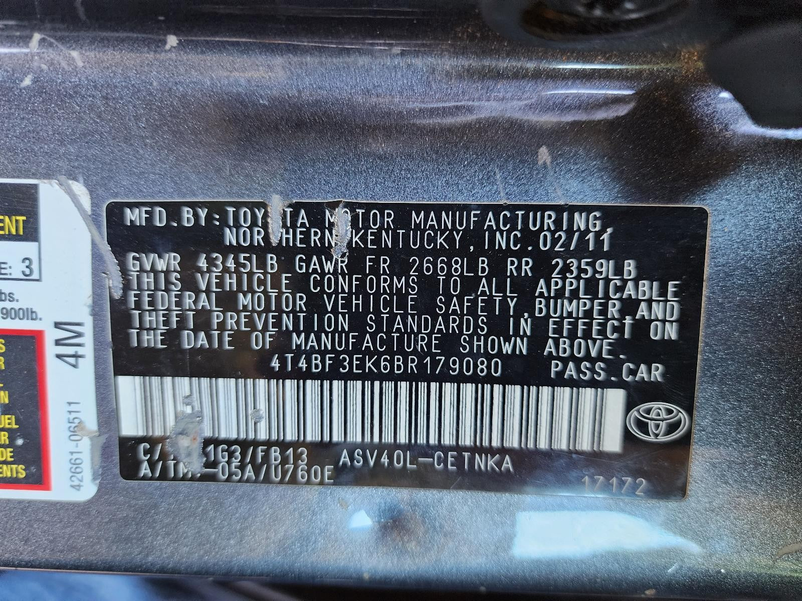 Used Starter Motor fits: 2011 Toyota Camry 1.7kw Grade A