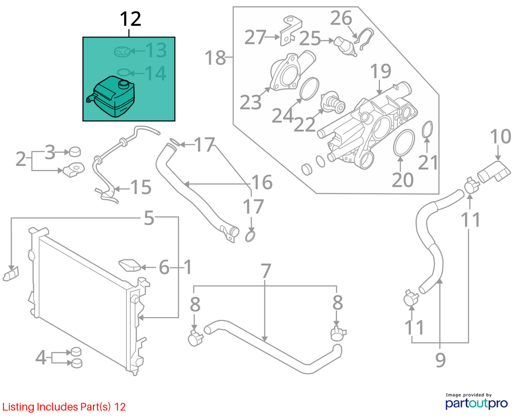 Used Engine Coolant Reservoir fits: 2015 Hyundai Tucson  Grade A