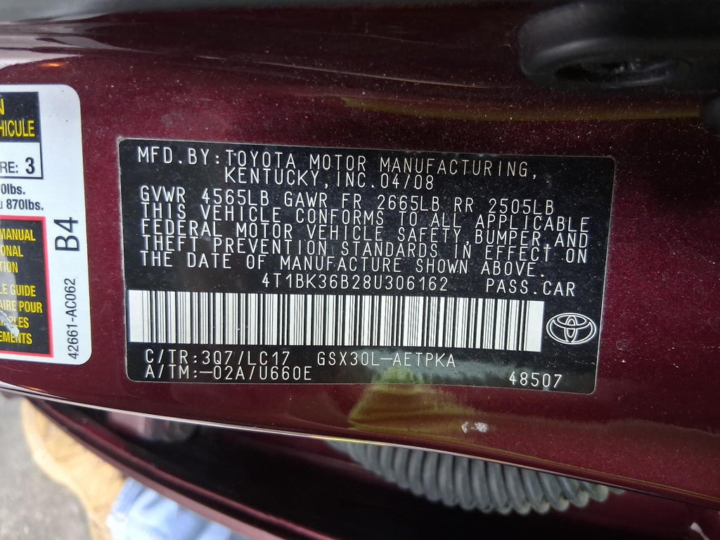 Used Rear Left Door Window Regulator Rear fits: 2008 Toyota Avalon Rear Left Gra