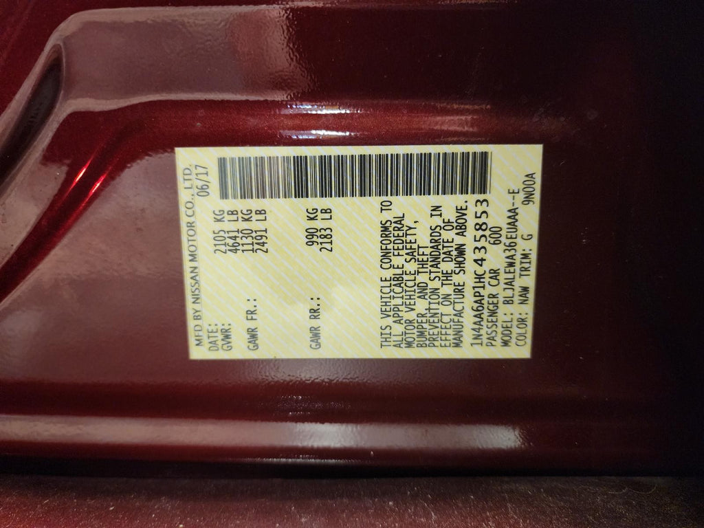 Used Speedometer Gauge fits: 2017 Nissan Maxima Analog cluster MPH from 12/01/15