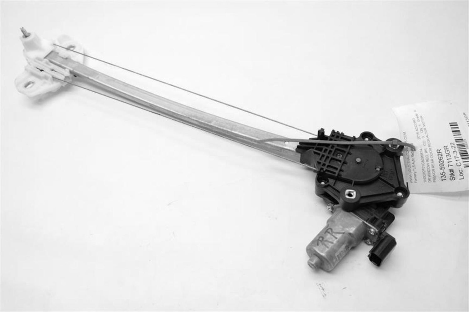 Used Rear Right Door Window Regulator Rear fits: 2014 Honda Accord electric Rear