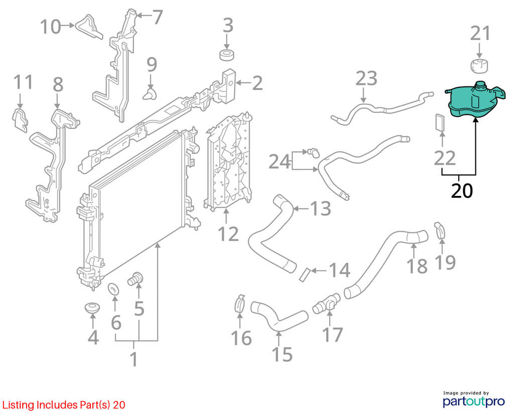Used Engine Coolant Reservoir fits: 2020 Nissan Rogue sport  Grade A