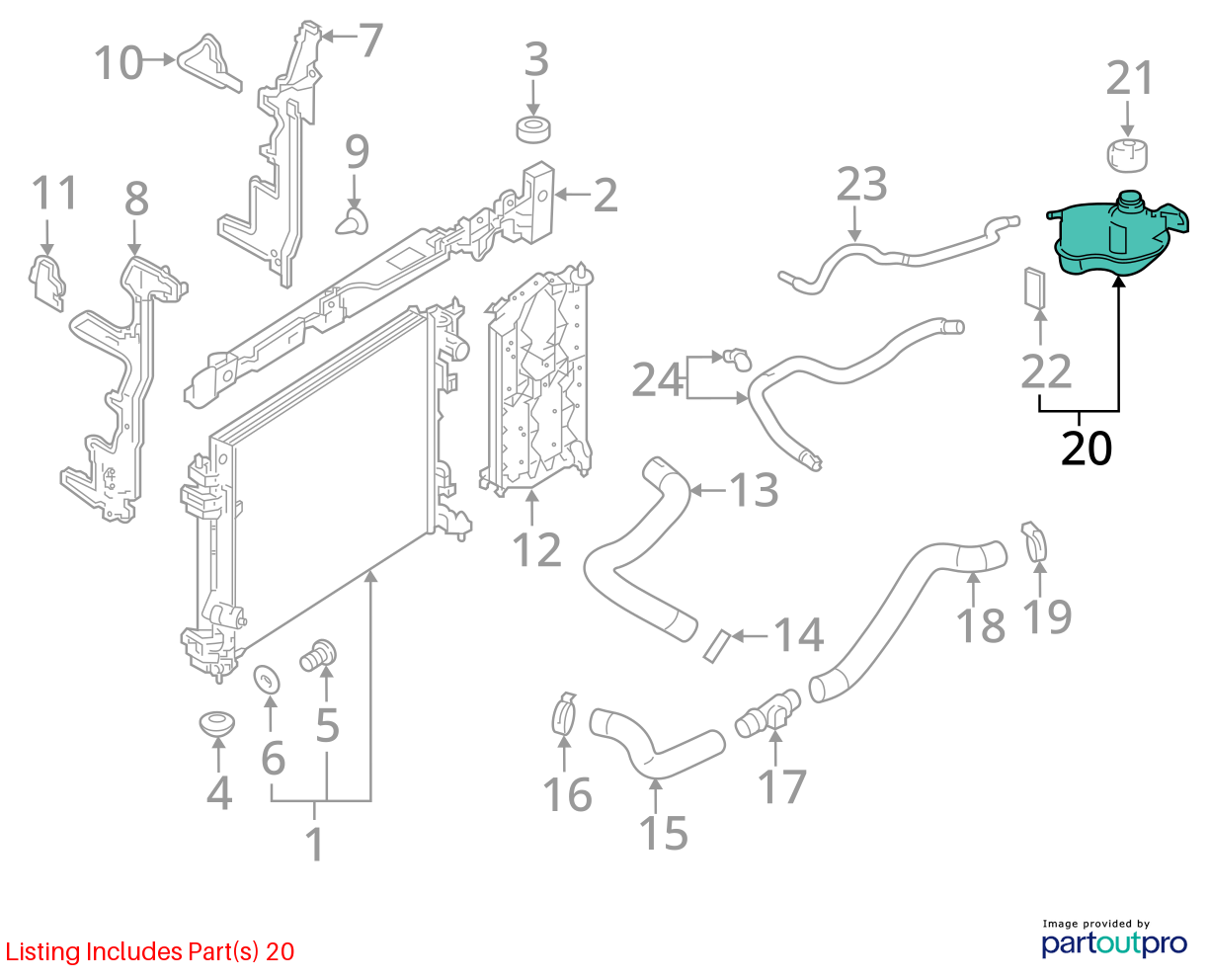 Used Engine Coolant Reservoir fits: 2020 Nissan Rogue sport  Grade A