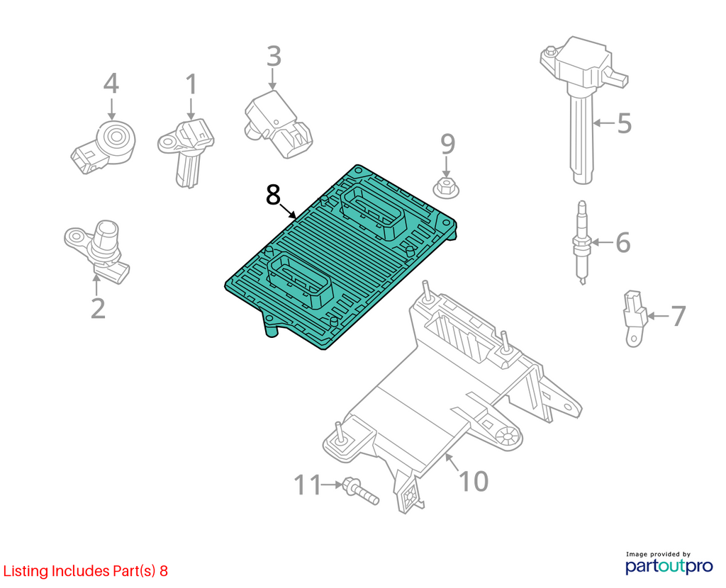 Used Engine Control Module (ECM) fits: 2013 Dodge Dart Electronic Control Module