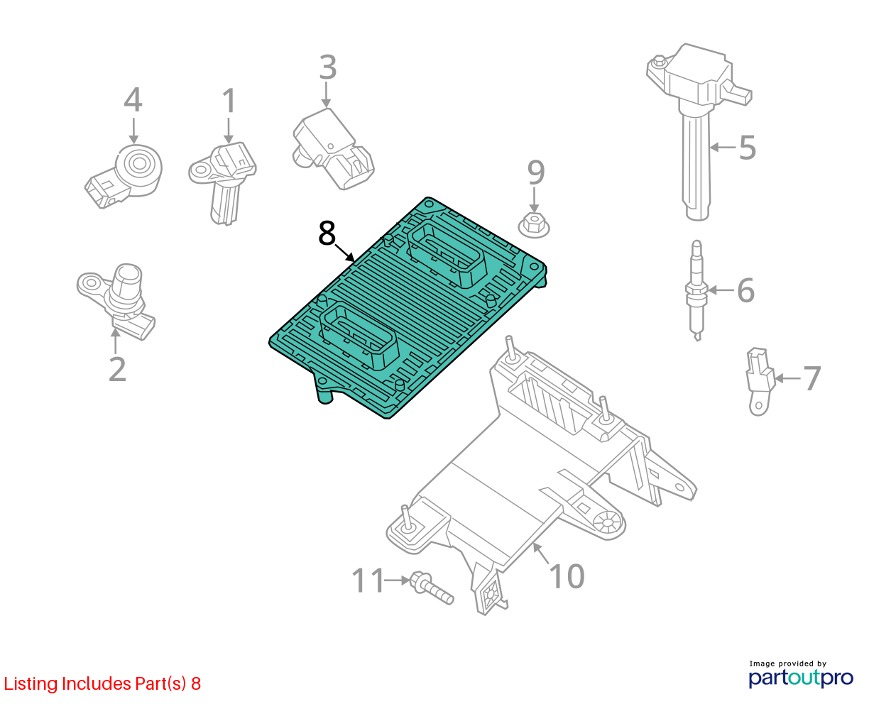 Used Engine Control Module (ECM) fits: 2013 Dodge Dart Electronic Control Module