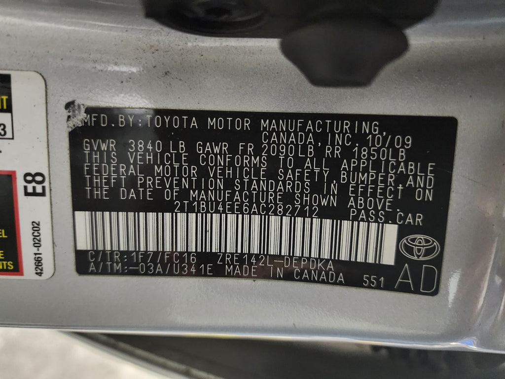 Used Front Bumper Reinforcement Front fits: 2010 Toyota Corolla Front Grade A