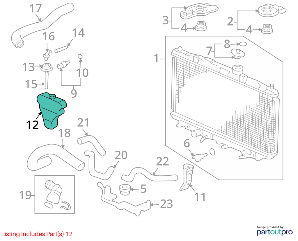 Used Engine Coolant Reservoir fits: 2007 Honda Accord  Grade A