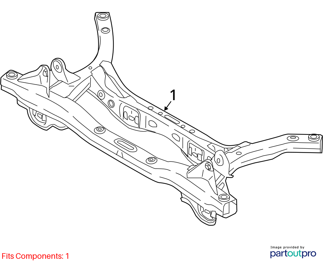 Used Rear Frame Crossmember fits: 2022 Hyundai Elantra rear Rear Grade A