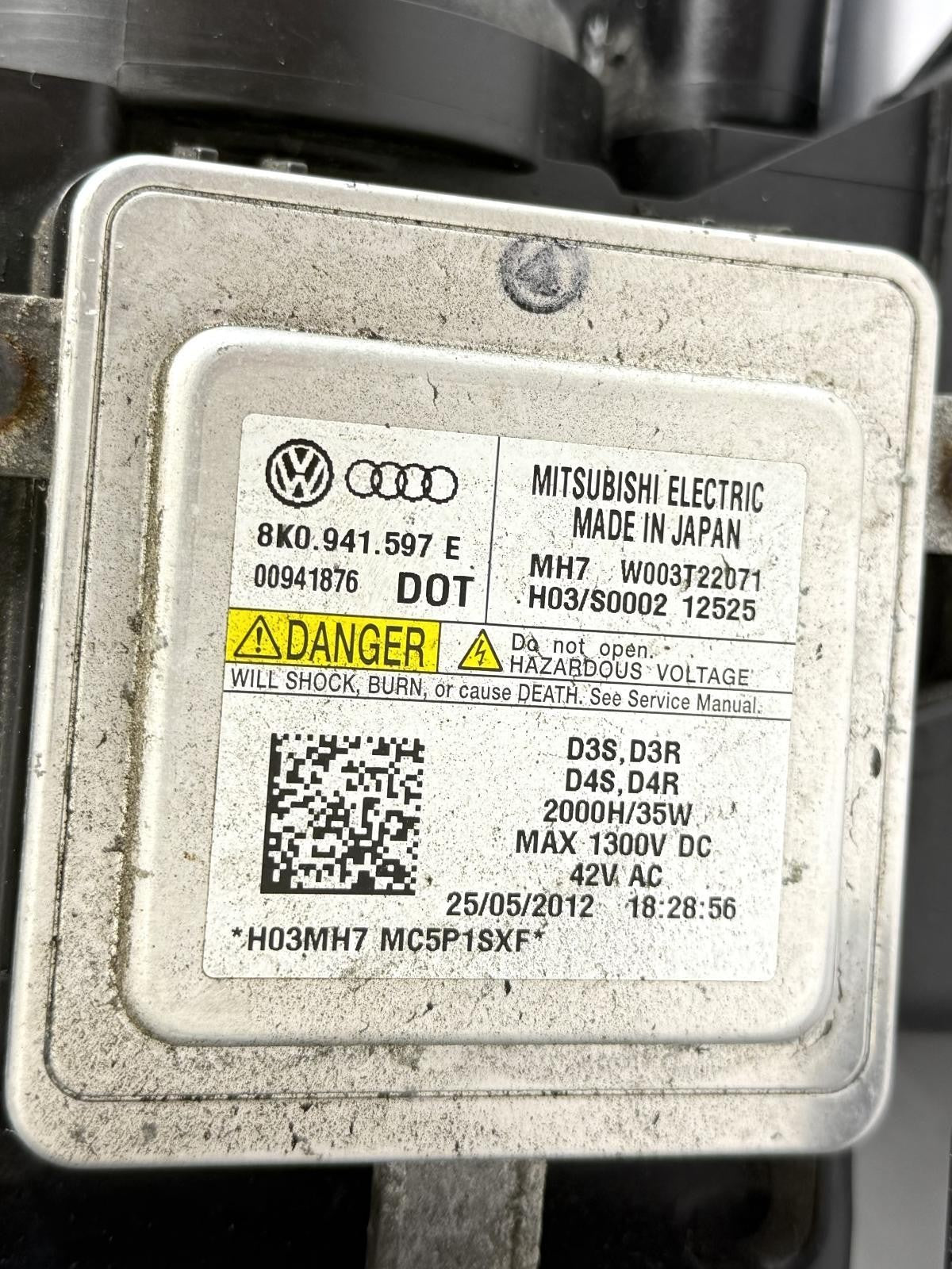 2013-2016 AUDI A5 RIGHT SIDE HEADLIGHT XENON HID SELF ADJUSTING OEM