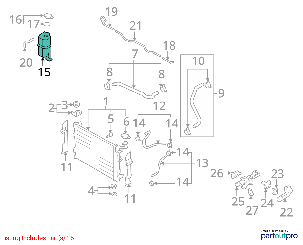 Used Engine Coolant Reservoir fits: 2010 Hyundai Elantra Sdn Grade A