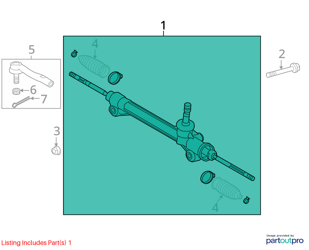 Used Rack and Pinion Assembly fits: 2013 Toyota Avalon Power Rack and Pinion Gra