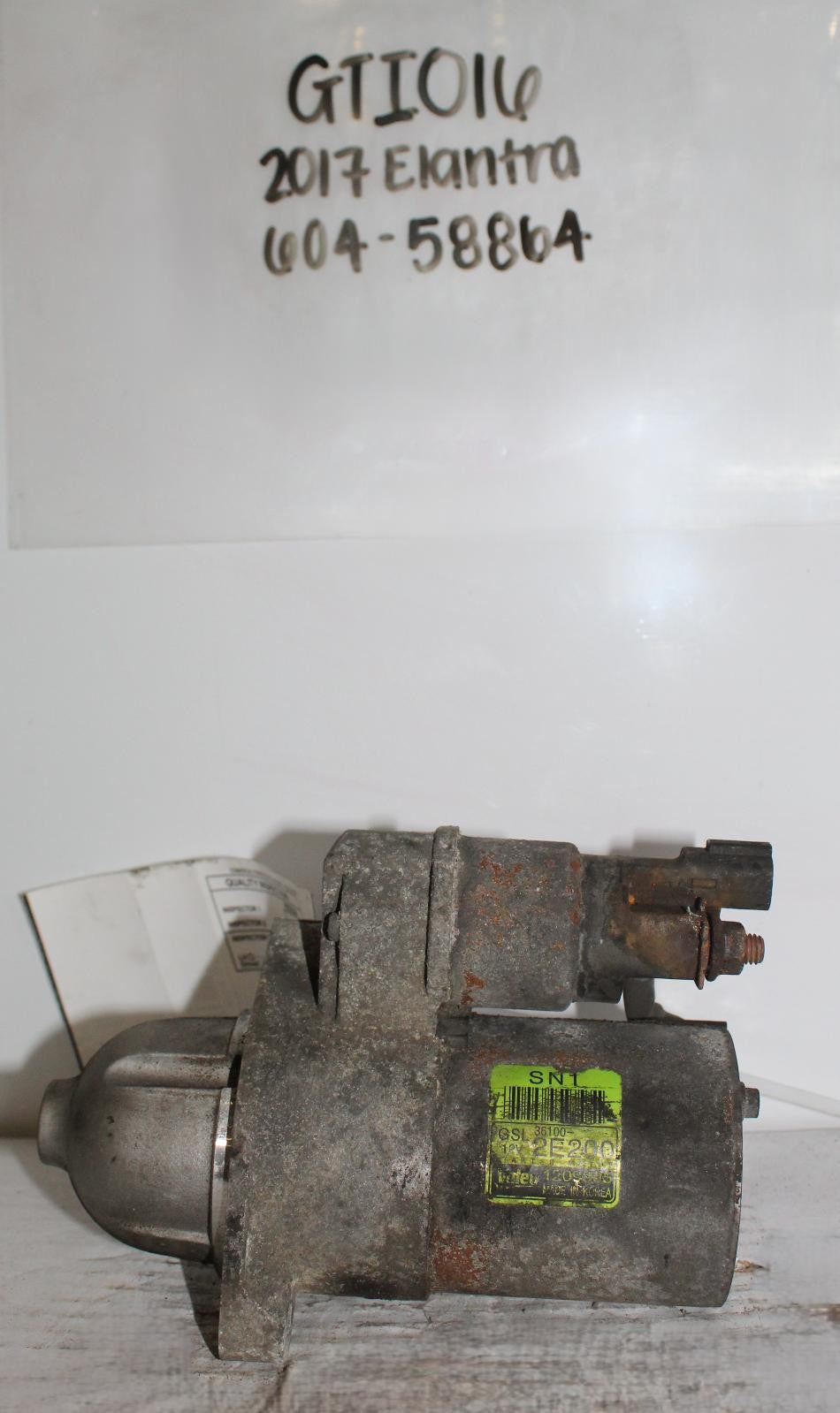 Used Starter Motor fits: 2017 Hyundai Elantra Korea built 2.0L ID 361002E200 Gra