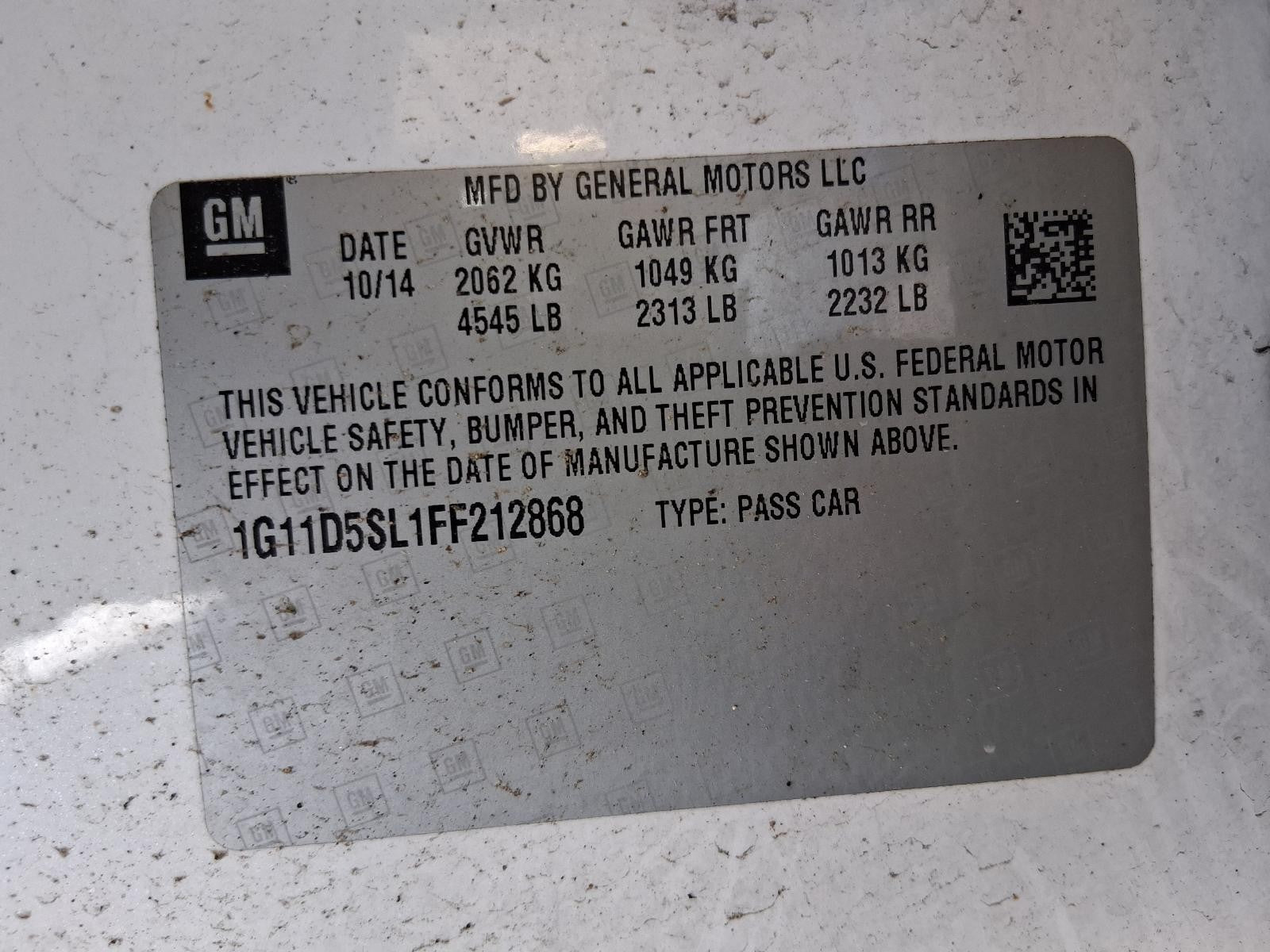 Used Speedometer Gauge fits: 2015 Chevrolet Malibu cluster VIN 1 4th digit Limit