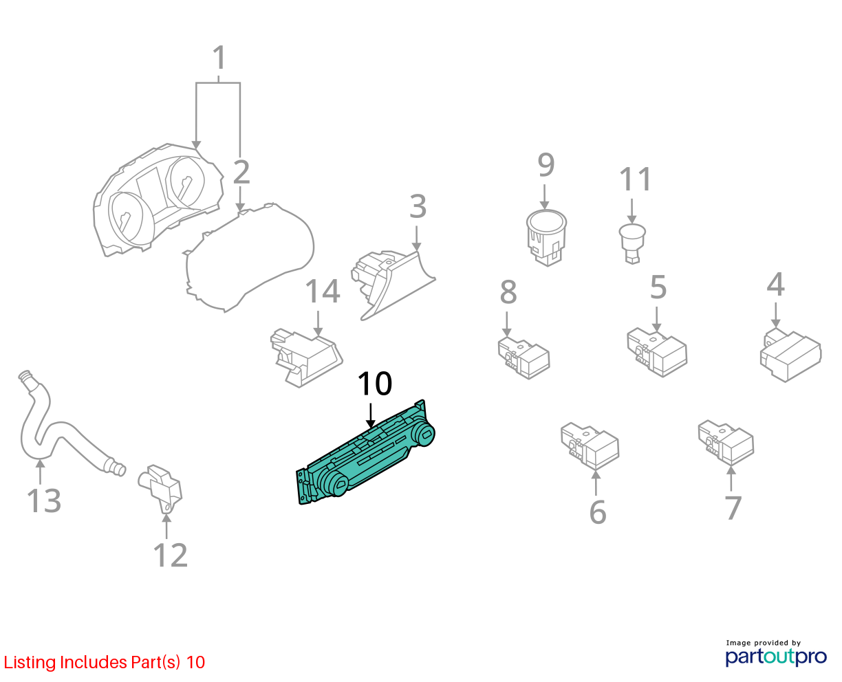 Used A/C Selector Switch fits: 2020 Nissan Sentra ID 27500-6LB2A Grade A