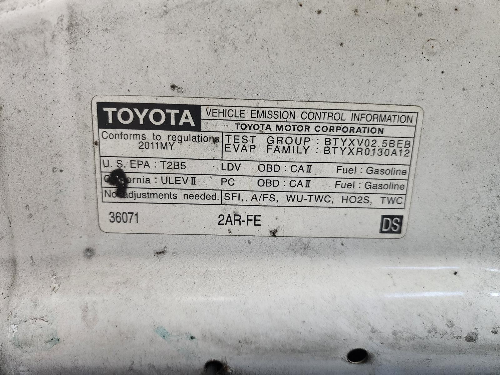 Used Alternator fits: 2011 Toyota Camry VIN F 5th digit 2.5L 4 cylinder 2ARFE en