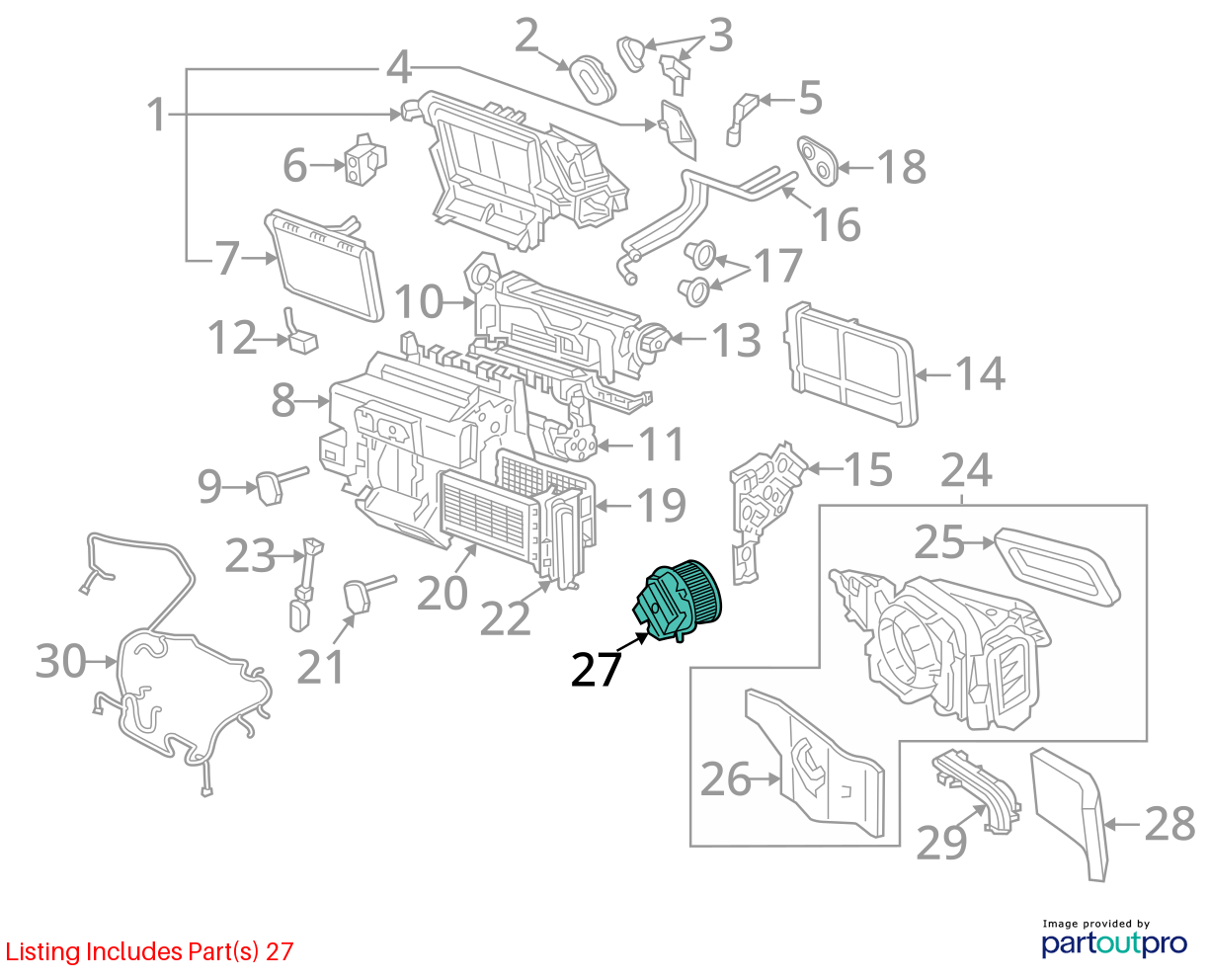 Used HVAC Blower Motor fits: 2019 Audi A4  Grade A