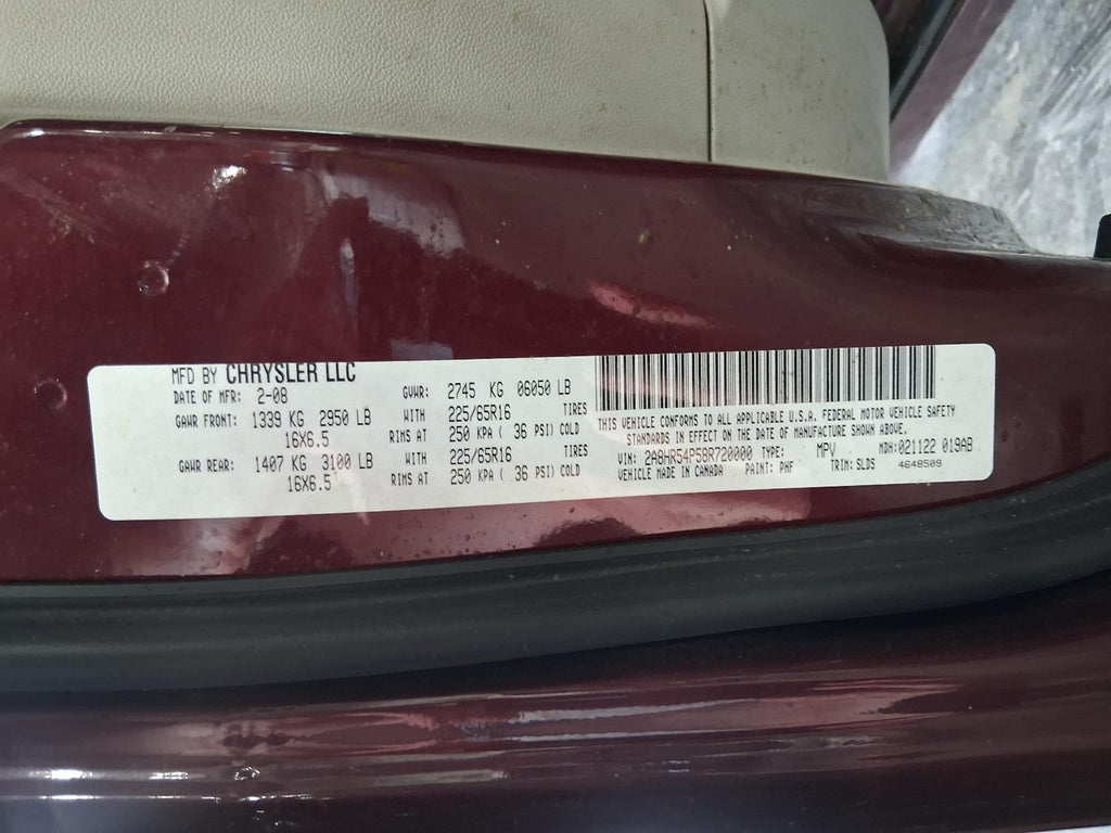 Used Starter Motor fits: 2008 Chrysler Town & country  Grade C