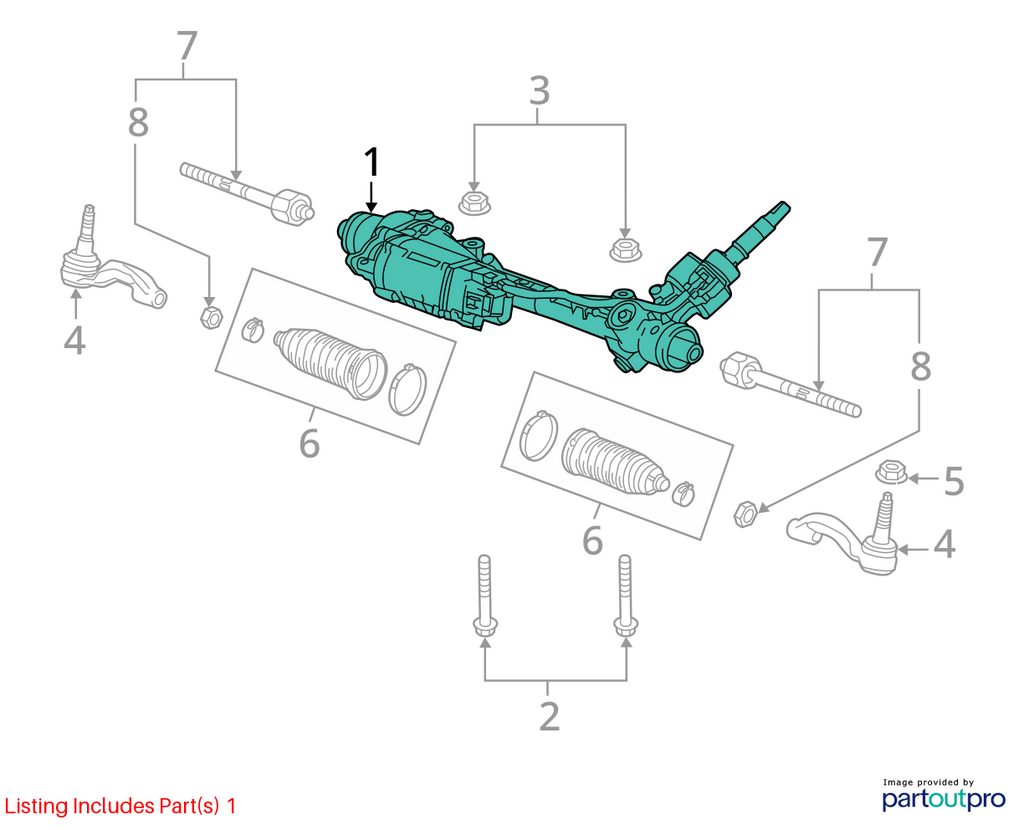 Used Rack and Pinion Assembly fits: 2017 Chevrolet Camaro LT1 Grade A