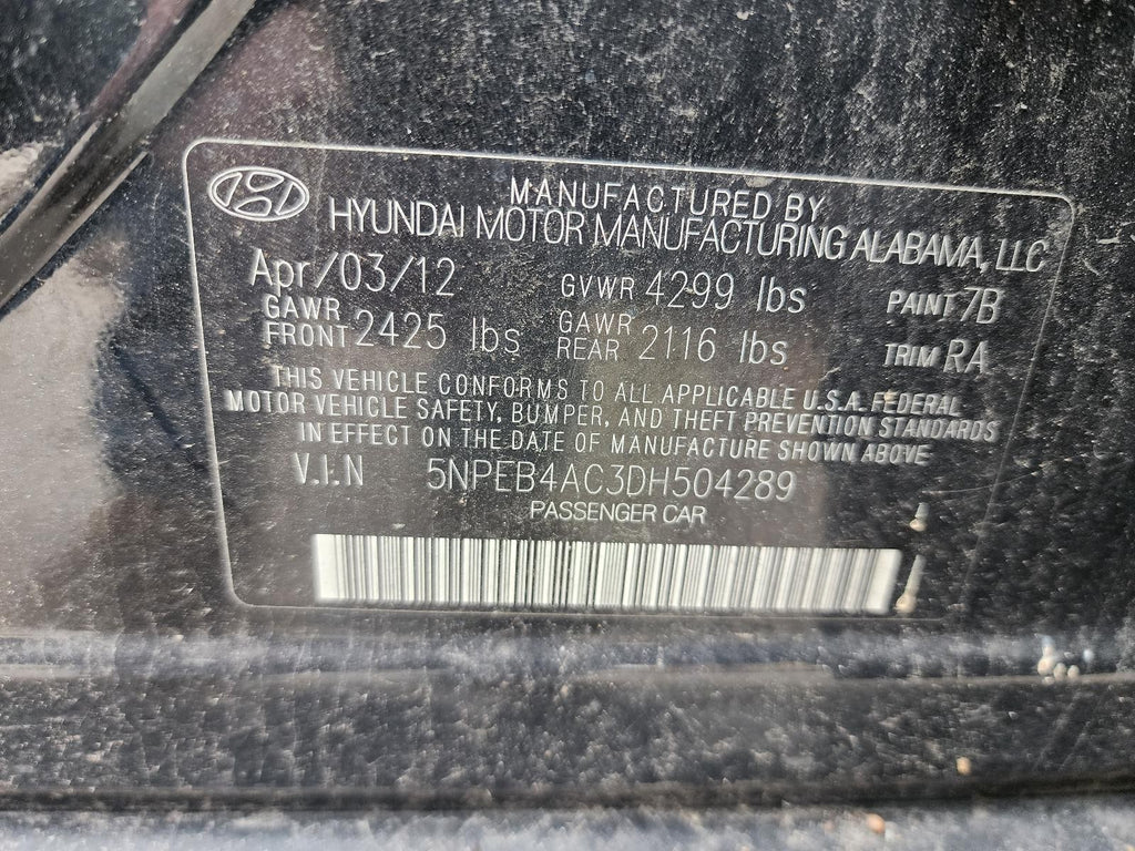 Used Starter Motor fits: 2013 Hyundai Sonata 2.4 Grade C