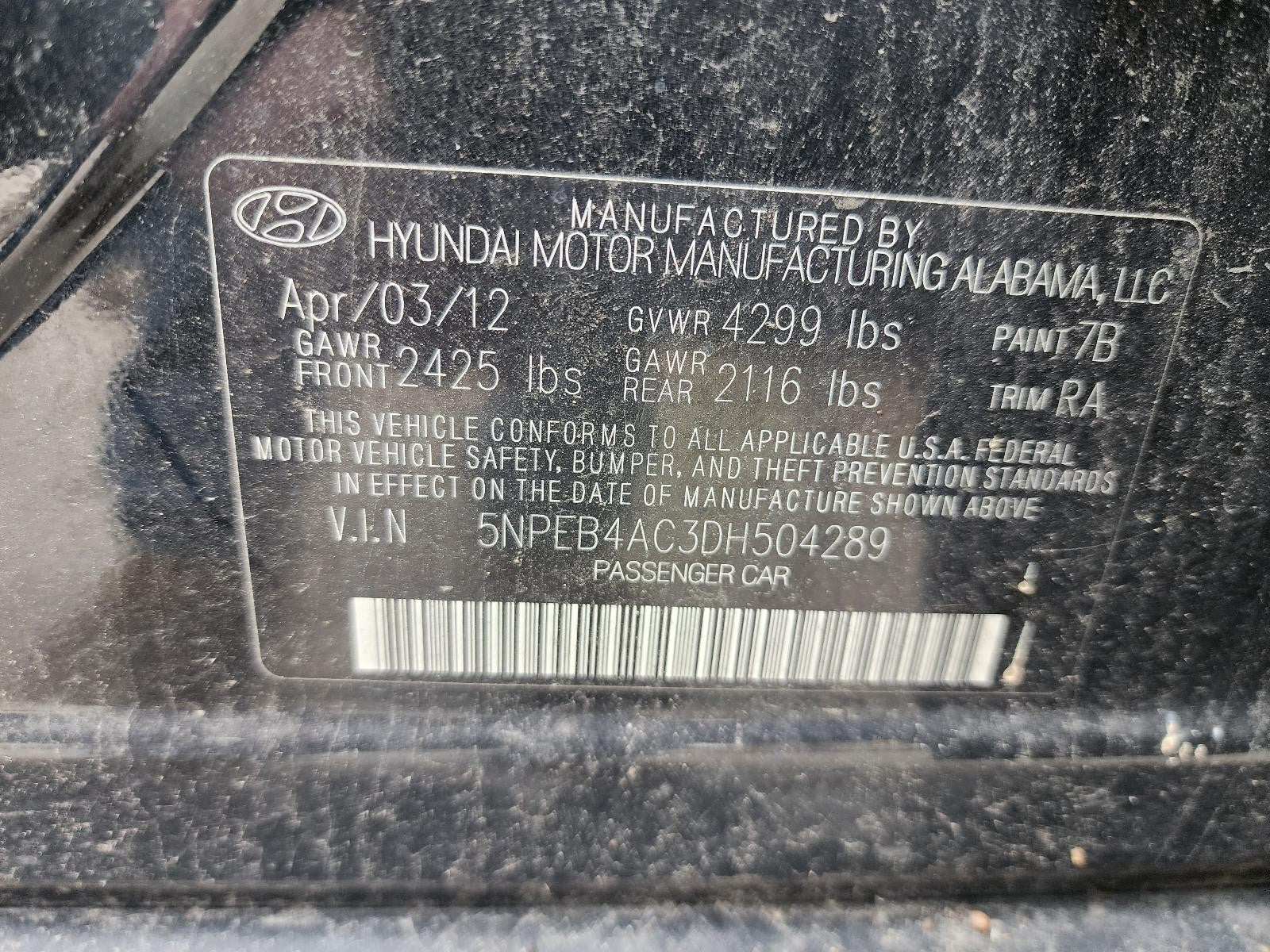 Used Starter Motor fits: 2013 Hyundai Sonata 2.4 Grade C