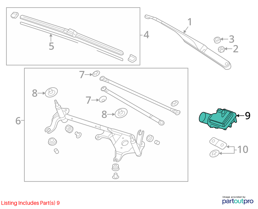 Used Windshield Wiper Motor fits: 2014 Acura Rlx  Grade A