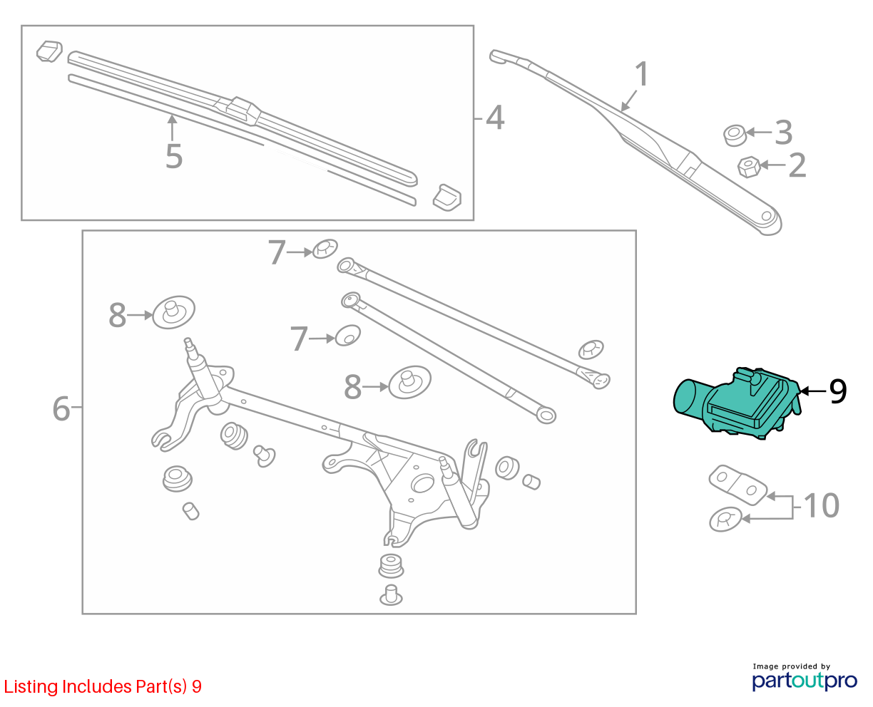 Used Windshield Wiper Motor fits: 2014 Acura Rlx  Grade A