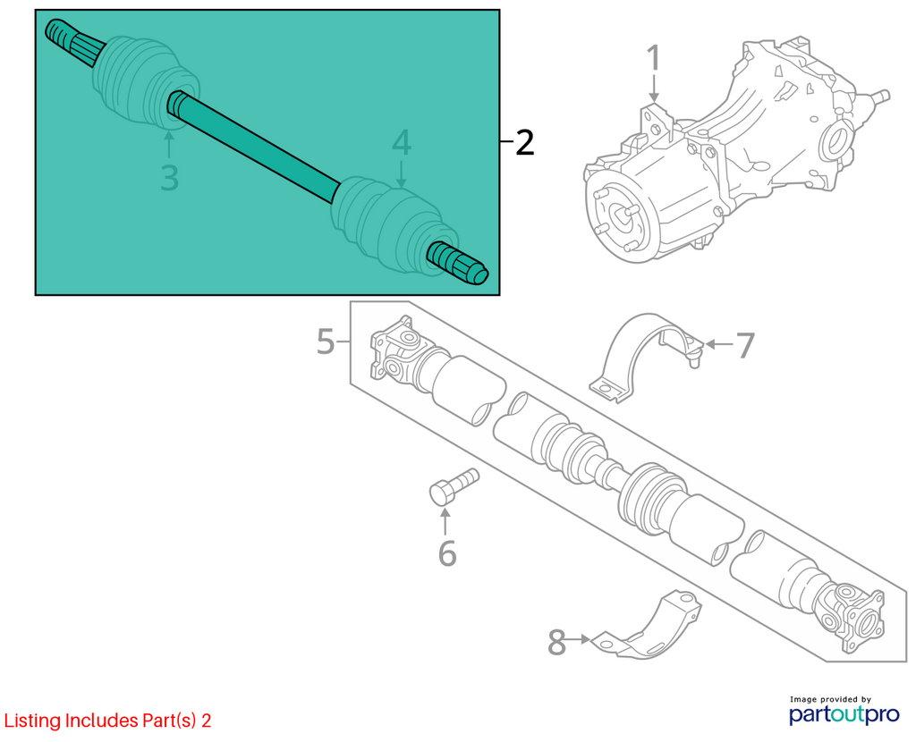 Used Rear Drive Axle Shaft fits: 2017 Nissan Murano rear axle AWD Rear Grade A