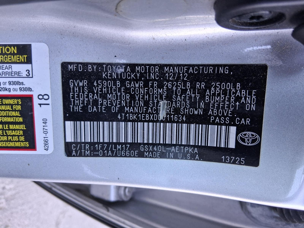 Used Rack and Pinion Assembly fits: 2013 Toyota Avalon Power Rack and Pinion Gra