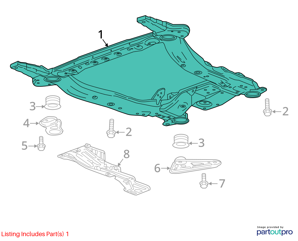 Used Front Frame Crossmember fits: 2020 Chevrolet Malibu front Front Grade A