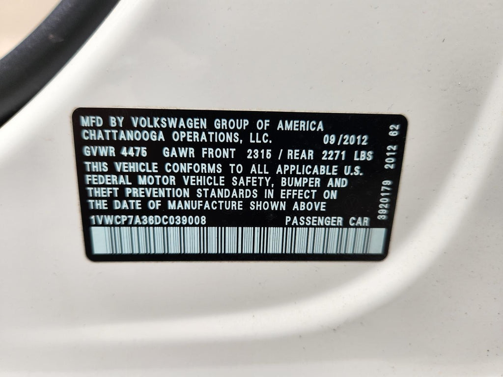Used Engine Coolant Reservoir fits: 2013 Volkswagen Passat  Grade A