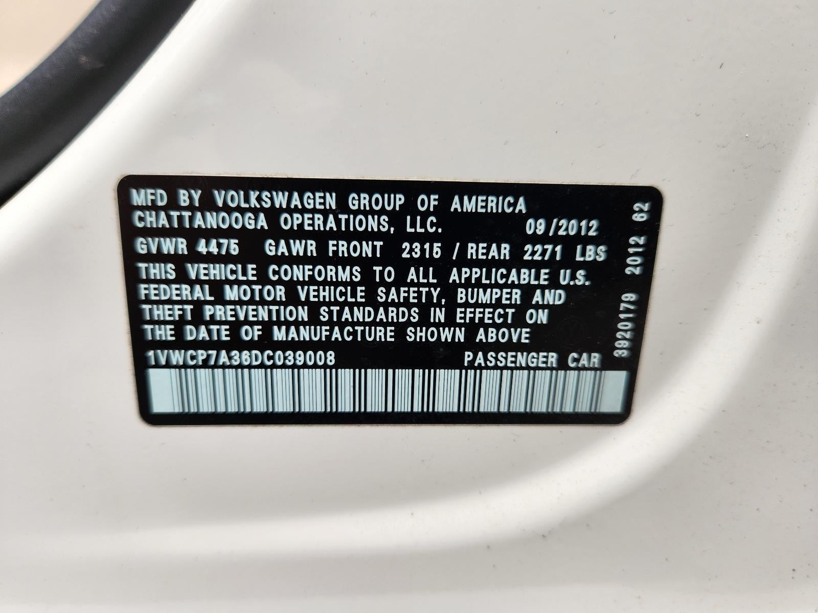 Used Engine Coolant Reservoir fits: 2013 Volkswagen Passat  Grade A