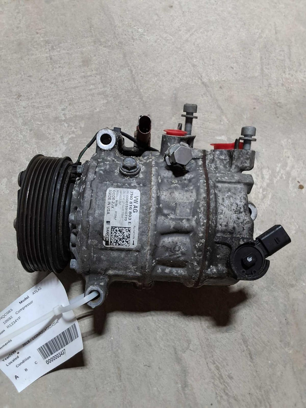 Used A/C Compressor fits: 2018 Volkswagen Atlas  Grade A