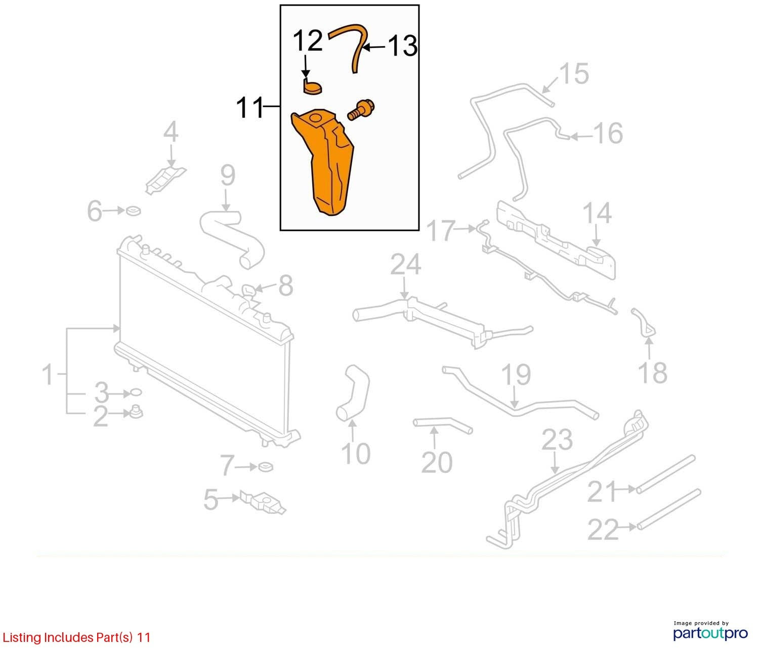 Used Engine Coolant Reservoir fits: 2005 Subaru Impreza B12 model ID 2.5L DOHC t