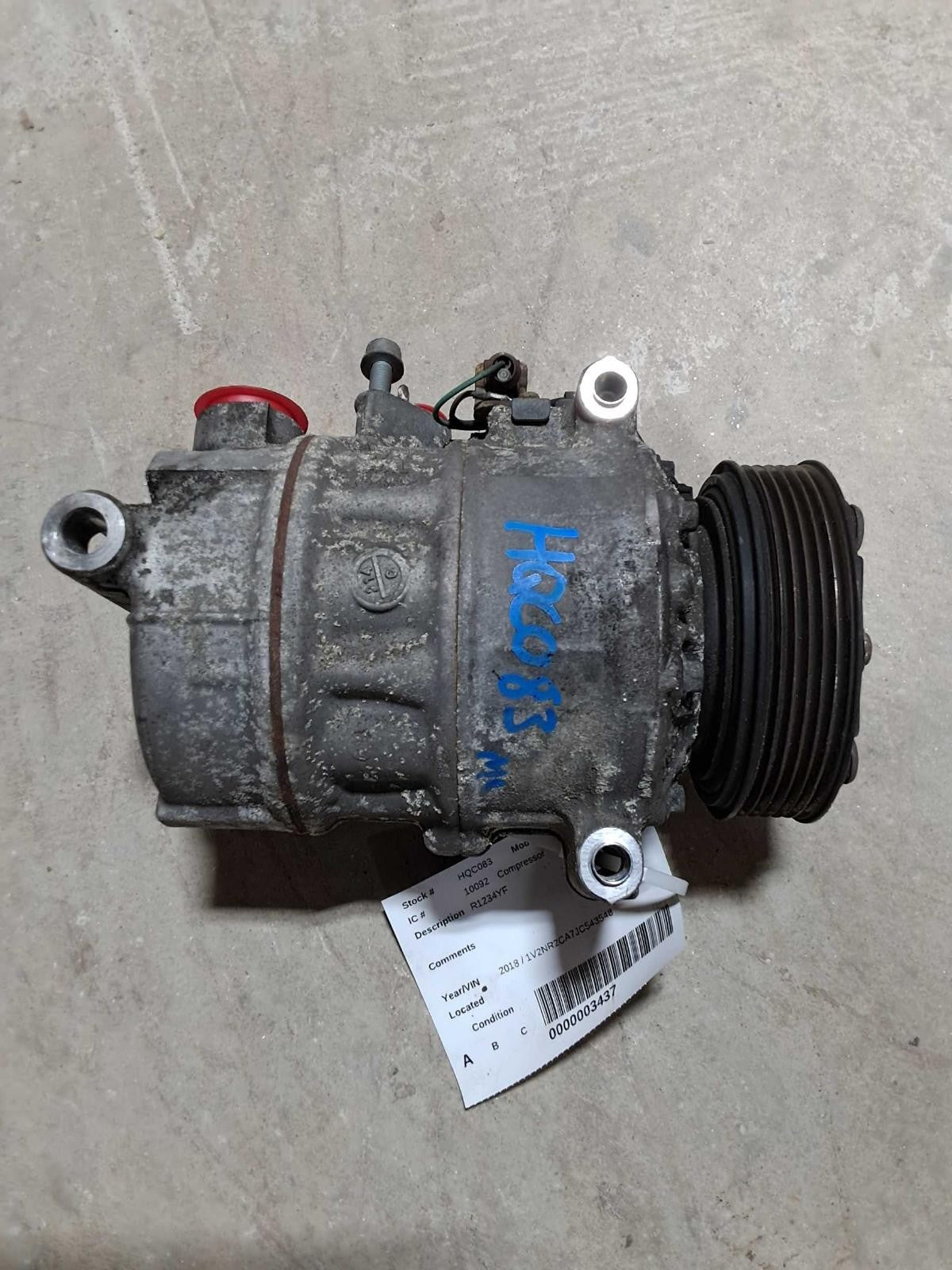 Used A/C Compressor fits: 2018 Volkswagen Atlas  Grade A