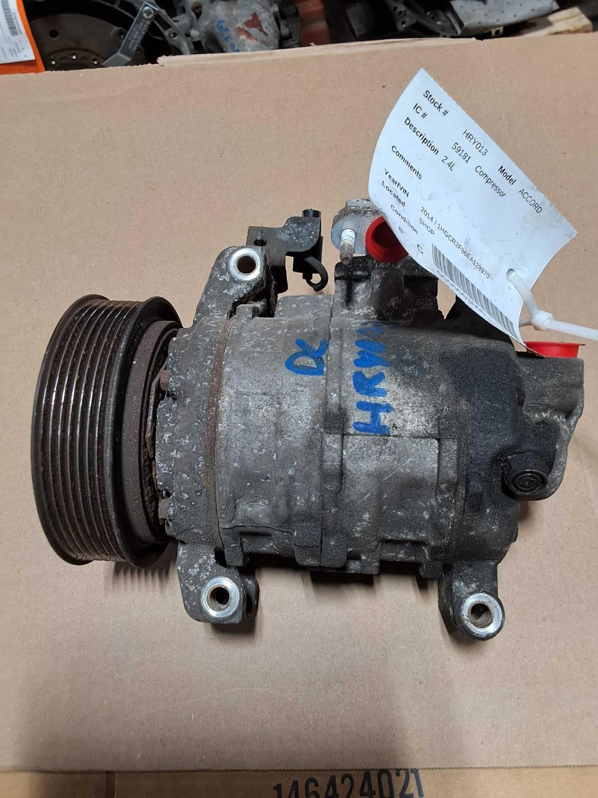 Used A/C Compressor fits: 2014 Honda Accord 2.4 Grade C